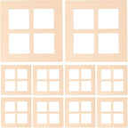 10Pcs Wooden Window for Dollhouse: 2.7 Inch Miniature Frame Mini Furniture Doll House 1:12 Dollhouse Wooden Doors - Miniature Furniture Doll Craft Window Frame Model Decoration