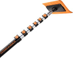 5-30 ft Telescoping Snow Roof Rake // High Reach Solar Panel Snow Removal Tool for Roofs, RVs & Cars // Heavy Duty Snow Rake for House Roof // 13.6" Scratch-Free Soft Foam Blade // Push Pull Design