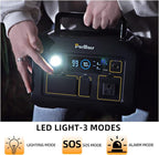 Portable Power Station 300W(Peak 500W),288Wh (90,000mAh) Solar Generator with 110V Pure Sine Wave AC Outlet,lifepo4 Battery Portable Power Bank for Outdoor Camping, Traveling,and Emergencies