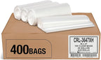 Aluf Plastics 45 Gallon 0.9 MIL Clear Garbage Bags - 36" x 47" - Pack of 400 - For Industrial, Healthcare, & Municipal