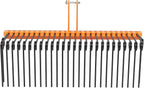 72" Durable Powder Coated, Steel Pine Grass Rake, Steel Spring Landscape Rake, Cat 0 Cat 1 Attaches to Tractor, 3-Point Hitch, Black + Orange