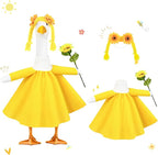 Sunflower Porch Goose Outfits Cute and Fun Porch Goose Clothes Fit 23” Geese for Lawn Yard and Patio Decoration
