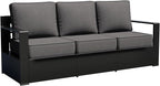 Outdoor Patio Furniture Aluminum Patio Sofa, All-Weather Metal Outdoor Couch with 6 Inch Thick Cushions for Garden, Outside and Porch (Grey, 1 PCS/Sofa)