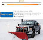 Snow Plow Blade Markers Guides Kit Orange 24''304 Stainless Steel Vertical Stud Mount Joint Never Break Never Rust High Visibility Fit for Boss Western plows and More (Orange)