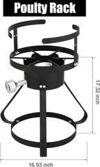 Turkey Fryer Pot with Basket and Burner, 54000-Btu Propane Fryers, include 30qt Deep Pot & 10qt Fish Fryer, Aluminum & Iron, Rapid Heating, Complete Outdoor Cooking Kit for Boiling and Frying, Silver