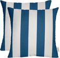RSH DECOR: Sunbrella Square Throw Pillows Set of 2 | 24" x 24" | Water and Fade-Resistant Performance Fabric | Outdoor Pillow Covers with Down-Alternative Inserts | Cabana Regatta