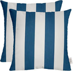 RSH DECOR: Sunbrella Square Throw Pillows Set of 2 | 24" x 24" | Water and Fade-Resistant Performance Fabric | Outdoor Pillow Covers with Down-Alternative Inserts | Cabana Regatta
