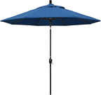 California Umbrella 9' Rd Pacific Trail Series Aluminum Patio Umbrella, Crank Lift, Push Button Tilt, Black Finish, Sunbrella Regatta Fabric