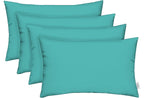RSH DECOR: Sunbrella Lumbar Throw Pillows Set of 4 | 20" x 12" | Water and Fade-Resistant Performance Fabric | Outdoor Pillow Covers with Down-Alternative Inserts | Canvas Aruba