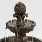 3 Tiered Outdoor Water Fountains –42.2 in. Tall, Like Stone Bird Bath for Outside, Elegant Waterfall Feature for Garden, Yard, Patio, Home Decor (Bronze Color)