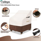 Patio Chair Covers 2 Pack - Waterproof Heavy Duty Patio Furniture Covers for Outdoor Lounge Deep Seat Chair(28 W x 30 D x 32 H inches) Beige & Brown