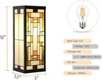 WL0005 Tiffany Style Rectangular Outdoor Wall Lights Stained Glass Corridor Wall Lamp Vintage Outdoor Balcony Aisle Hallway Wall Sconce Lighting,6" Wx 5.5" D x16 H, Bulb Included (Bricks)