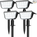 Solar Spot Lights Outdoor, Ultra Bright Solar Garden Lights Cool White, IP68 Waterproof Landscape Spotlights, 800LM 6500K for Yard Garden Wall Driveway, 4 Pack
