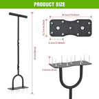 Yesker Lawn Aerator Spike Tool – Manual Metal Soil Aerator with 9 Iron Spikes, Dethatching Lawn Tool for Yard, Garden, and Lawn Aeration