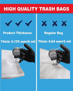6 Mil Clear Contractor Bags - 20 Pack Heavy Duty Contractor Trash Bags for 50/55/60 Gallon Large Clear Garbage Bags (Extra Thick, Tear Resistant) (32" X 52")