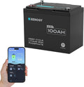 Renogy 12V 100Ah Trolling Motor LiFePO4 Lithium Battery, Bluetooth & 100A BMS, IP67 Waterproof, Group 24 Deep Cycle Battery for Marine, Boat, RV, Off-Grid Backup