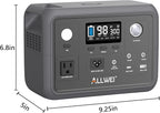 Portable Power Station 300W (Peak 600W), ALLWEI 256Wh Solar Generator with 60W USB-C PD Output, 110V Pure Sine Wave AC Outlet Backup LiFePO4 Battery for Outdoors Camping Travel Home Blackout