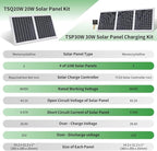 TOPENS TSQ20W Solar Panel 20-Watt 24V Monocrystalline Solar Panel Kit, for Gate Opener, Boat, Yacht, RV, Caravan, Golf Car, Street Lamp, Garden Light and Farm Equipment