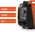 AIVOLT Inverter Generator 4300W Gas Powered Portable Super Quiet Outdoor Generator RV Ready for Camping Tools and Home Use, EPA Compliant