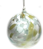 White Tree of Life Glass Globe - Large 4.7 inch Hand Blown Handmade Hanging Garden Gazing Ball Indoor Outdoor Home Décor