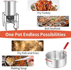 30 Qt Turkey Fryer & 10 Qt Fish Fryer Combo Kit with CSA Approved 50,000BTU Burner with 10PSI Regulator
