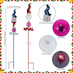 Solar Christmas Decorations Outdoor,2 Pack Snowman＆Santa Claus Xmas Pathways Lights,Christmas Solar Garden Stake Lights for Outside Lawn Patio Landscape