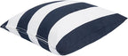 Throw Pillow Covers Set of 2, Outdoor Indoor Waterproof Decorative Patio Throw Pillowcase Shell 18x18 Inch, Square Cushion Case for Couch Sofa Garden Farmhouse Decoration-Navy White Stripe