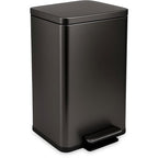 SIMPLI-MAGIC 13.2 Gallon (50L) Step Trash Can – Kitchen Garbage Can with Slow-Close Lid – Odor Control, Hands-Free, Easy to Clean, Brushed Stainless Steel