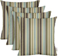 RSH DECOR: Sunbrella Square Throw Pillows Set of 4 | 24" x 24" | Water and Fade-Resistant Performance Fabric | Outdoor Pillow Covers with Down-Alternative Inserts | Brannon Whisper