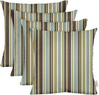 RSH DECOR: Sunbrella Square Throw Pillows Set of 4 | 24" x 24" | Water and Fade-Resistant Performance Fabric | Outdoor Pillow Covers with Down-Alternative Inserts | Brannon Whisper