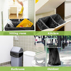 Medium Black Trash Bags 8 Gallon 330 Counts Strong Garbage Bags by Teivio,Waste Basket Trash Bags,Bathroom Trash Can Bin Liners, Plastic Bags for home office kitchen