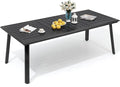 Aluminum Outdoor Dining Table for 6-8, 83" Rectangle Patio Table with 1.69" Umbrella Hole, All-Weather Deck & Backyard Furniture