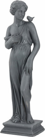 Outdoor Garden 32‘’ High Statue Nymph Sculpture Goddess of Greek Mythology Roman Style Patio Lawn Porch Decor Gray