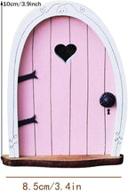 Whimsical Miniature Fairy Door - Handcrafted 3D Mini Woodland Portal Tree Accessory for DIY Garden Landscapes, Terrarium Decor & Collector's Fantasy Displays（Pink Streak ）