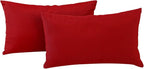 idee-home Outdoor Pillows with Inserts Included, Patio Outside Lumbar Pillows Waterproof Set of 2, 12 x 20 inch Red