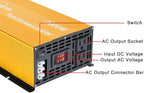 2000W Pure Sine Wave Inverter-12V DC to 110V 120V AC Power Converter with 2 AC Outlets, 12 Volt Power Inverter for Truck, Rv, Camping, Home, Emergency Power