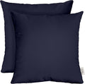 RSH DECOR: Sunbrella Square Throw Pillows Set of 2 | 24" x 24" | Water and Fade-Resistant Performance Fabric | Outdoor Pillow Covers with Down-Alternative Inserts | Canvas Navy Blue