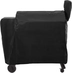SunPatio Outdoor Heavy Duty Waterproof Grill Cover Compatible with Traeger 34 Series Wood Pellet Grill and Smoker, Texas and More, Full Length Barbecue Cover, All Weather Protection, Black
