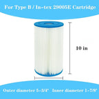 Type B Replacement Pool Filter Cartridge for in-tex 29005E Swimming Pool Filter 2500 GPH Filter Pumps Above Ground Pools (3 Pack)