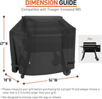 Arcedo Grill Cover Compatible with Traeger Ironwood 885, Heavy Duty Waterproof Pellet Somker Cover Full Length Outdoor BBQ Grill Accessory BAC513