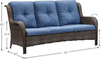 HUMMUH Patio Furniture 5 Pieces Outdoor Furniture Set Wicker Outdoor Sectional Sofa with Swivel Rocking Chairs,Patio Ottomans