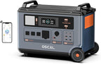 OSCAL PowerMax 6000 Solar Generator, 120/240V Split Phase Voltage 6000W AC Outlets (7200W Peak), 3600Wh LFP Battery Power Station, Expandable to 57.6kWh, 2200W/1.96H Fast Charging for Home