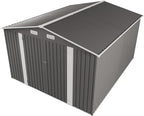 10x12 FT Outdoor Storage Shed,Large Metal Garden Shed with Double Door and Two Windows Waterproof Tool Shed for Backyard Patio Lawn Poolside,Grey