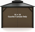Gazebo Universal Replacement Privacy Curtain – Hugline 10' x 10' Gazebo Side Wall Outdoor Privacy Panel with Zipper (Brown)