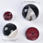 JIC Gem 2.7-3.1 inch(70-80mm) Large Black Onyx Agate Crystal Ball Round Healing Crystals Decorative Sphere with Wooden Stand Meditation Witchcraft Home Decor