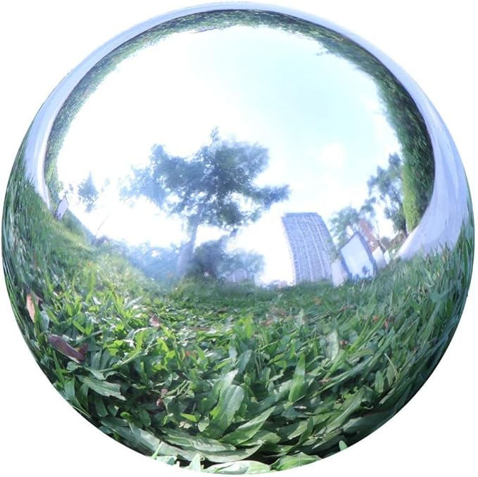 Gazing Balls for Garden, Home Outdoor Hollow Sphere Stainless Steel Gazing Globe Mirror Ball (6 Inch)