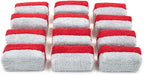 Autofiber Mini [Saver Applicator Terry] Ceramic Coating Applicator Sponge | 12 Pack | with Plastic Barrier to Reduce Product Waste. (Red/Gray)