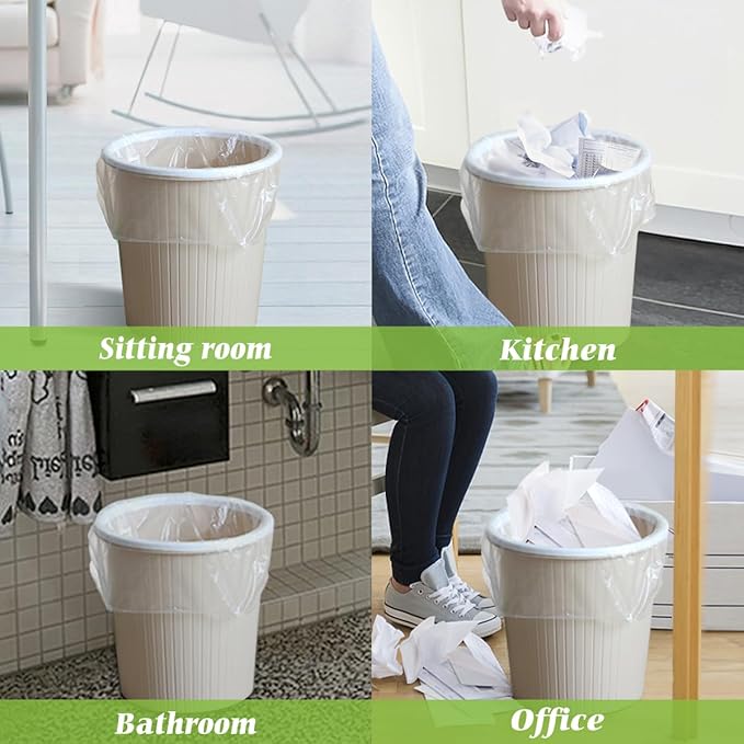 Teivio 1.2 Gallon 360 Counts Trash Bags Garbage Bags, Bathroom Trash Can Bin Liners, Small Plastic Bags for Home Office Kitchen Kitchen (Clear)