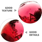 Toyvian Stainless Steel Mirror Reflective Ball: 5.3 Inch Polished Red Gazing Sphere Outdoor Garden Decoration Reflective Ornament