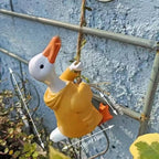 Climbing Animal Tree Hugger Statue - UV Resistant Resin Hanging Garden Sculpture, Waterproof Outdoor Decor for Yard, Patio, Porch (Goose)